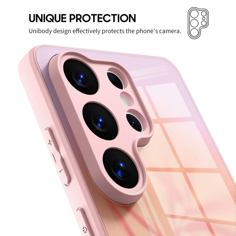 Pink Leaf - Samsung Glass Case