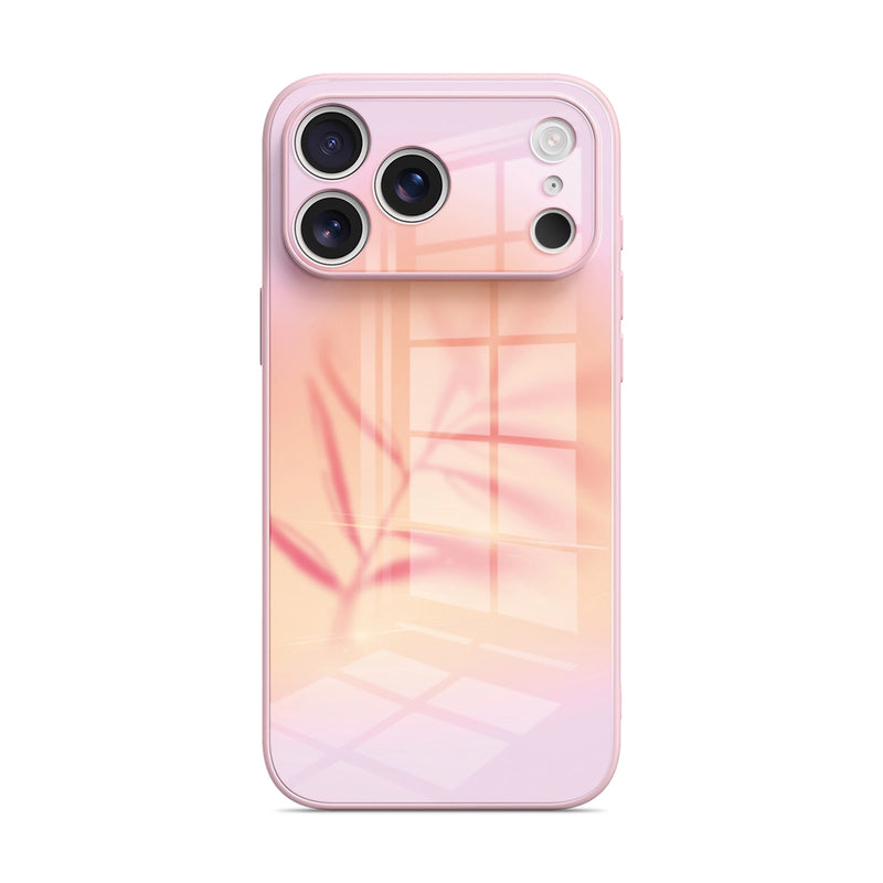 Pink Leaf - iPhone Glass Case