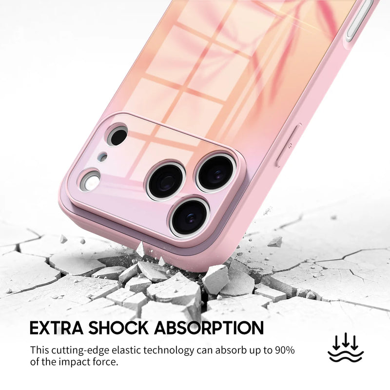 Pink Leaf - iPhone Glass Case