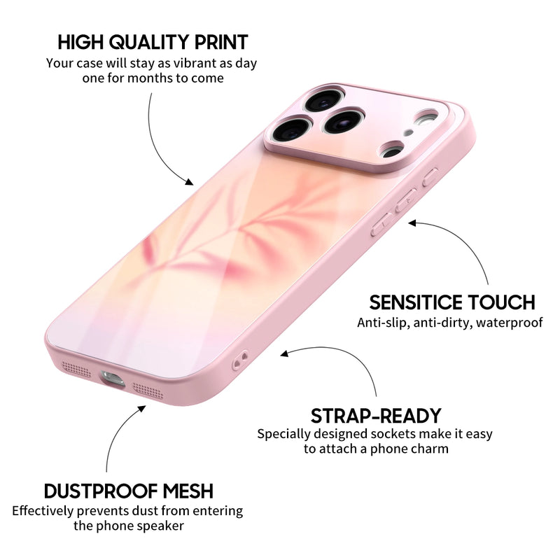Pink Leaf - iPhone Glass Case