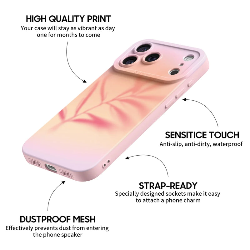 Pink Leaf - iPhone Silicone Case