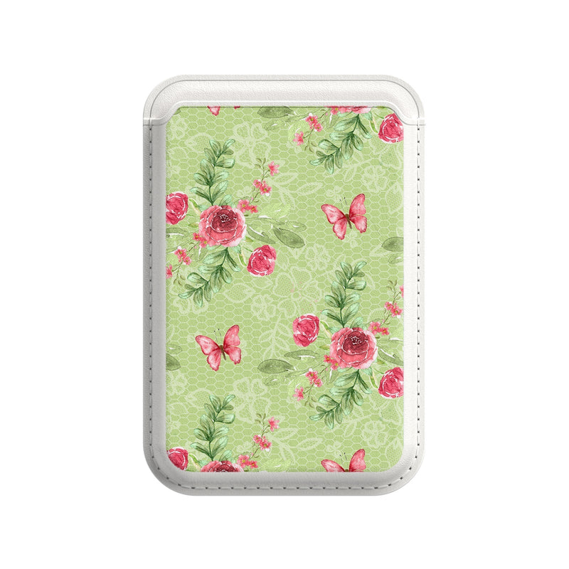 Butterfly among flowers - iPhone Leather Wallet
